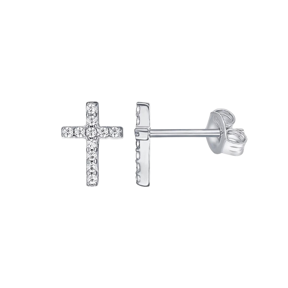 Diamond Cross/Religious Studs