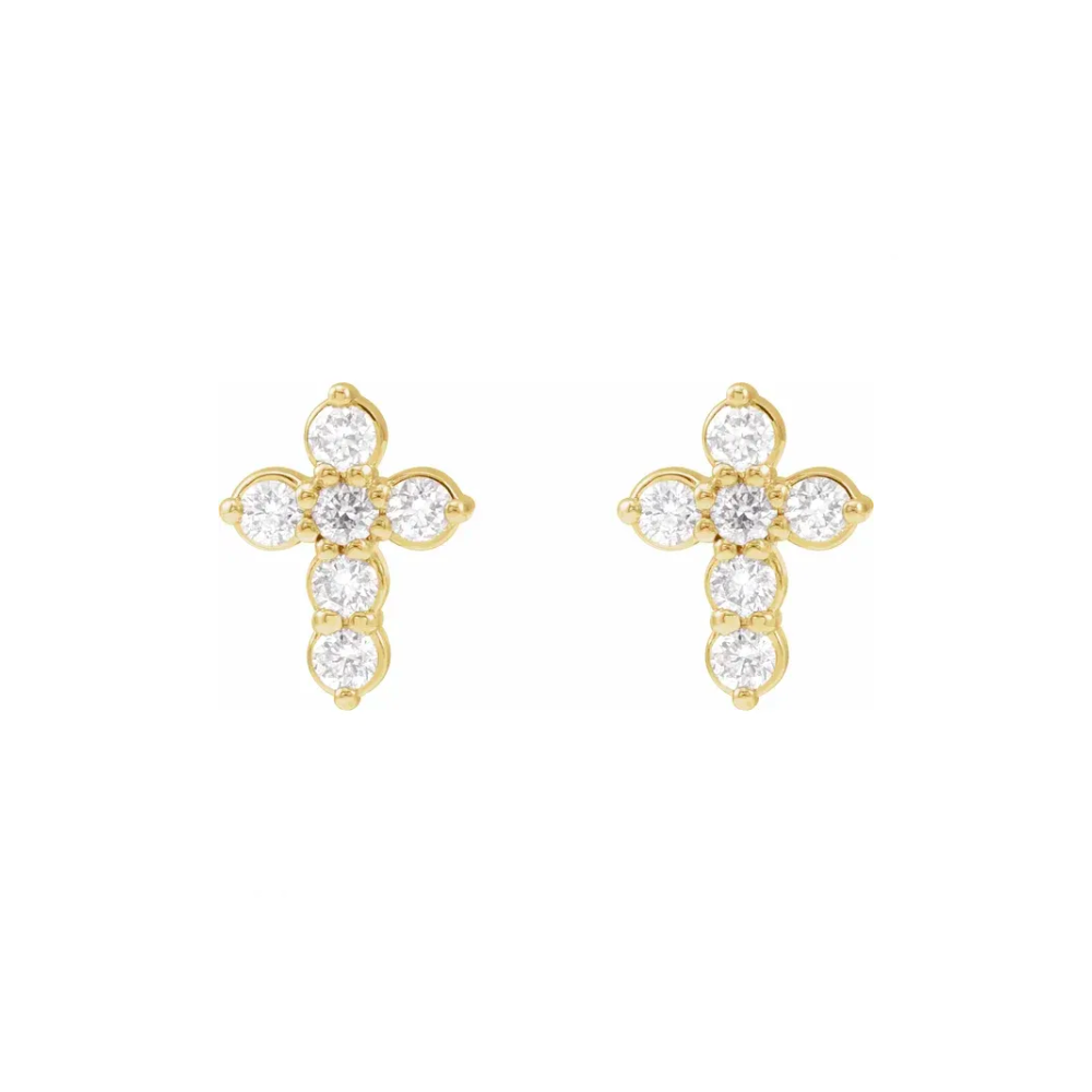 Diamond Cross/Religious Studs