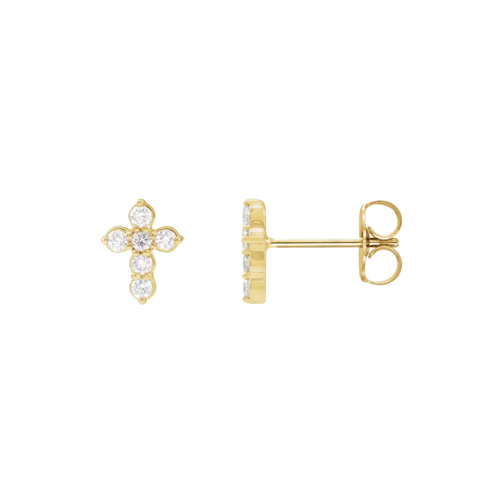 Diamond Cross/Religious Studs