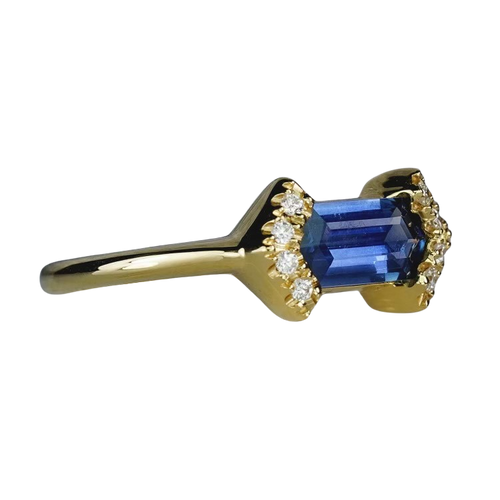 1ct Blue Sapphire And Diamonds